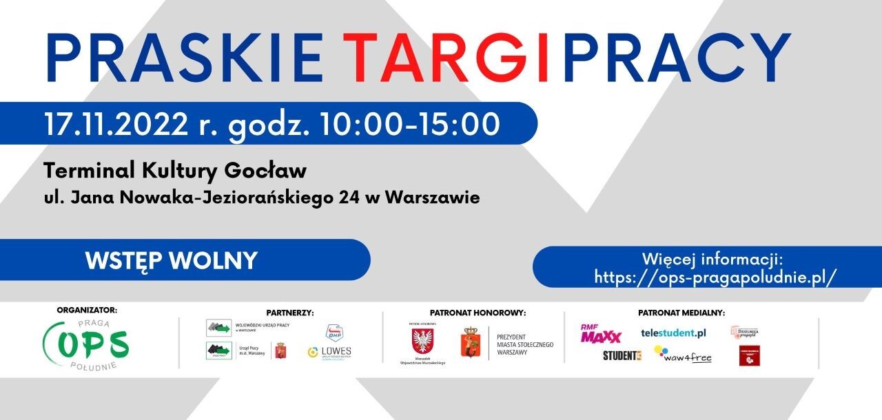 Plakat promujący Praskie Targi Pracy 2022