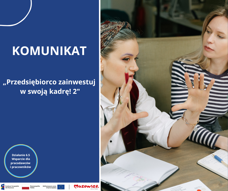 Zdjęcie artykułu Aktualizacja harmonogramu naboru w ramach projektu „Przedsiębiorco zainwestuj w swoją kadrę! 2”