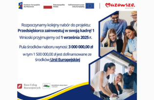 Zdjęcie artykułu We wrześniu zaczyna się szkoła i nabór w ramach projektu „Przedsiębiorco zainwestuj w swoją kadrę!1”