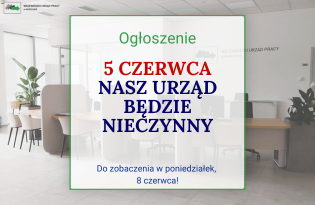 Obrazek dla: Informacja o dniu wolnym od pracy w WUP w Warszawie