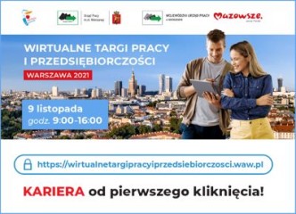 Zdjęcie artykułu Wirtualne Targi Pracy i Przedsiębiorczości Warszawa 2021