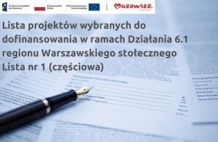 Zdjęcie artykułu Lista projektów wybranych do dofinansowania dla RWS w ramach Działania 6.1 FEM 2021 - 2027